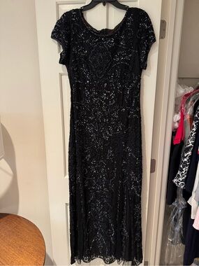 Pisarro Nights Black Sequin Maxi Dress
